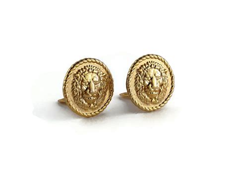 versace lion earrings